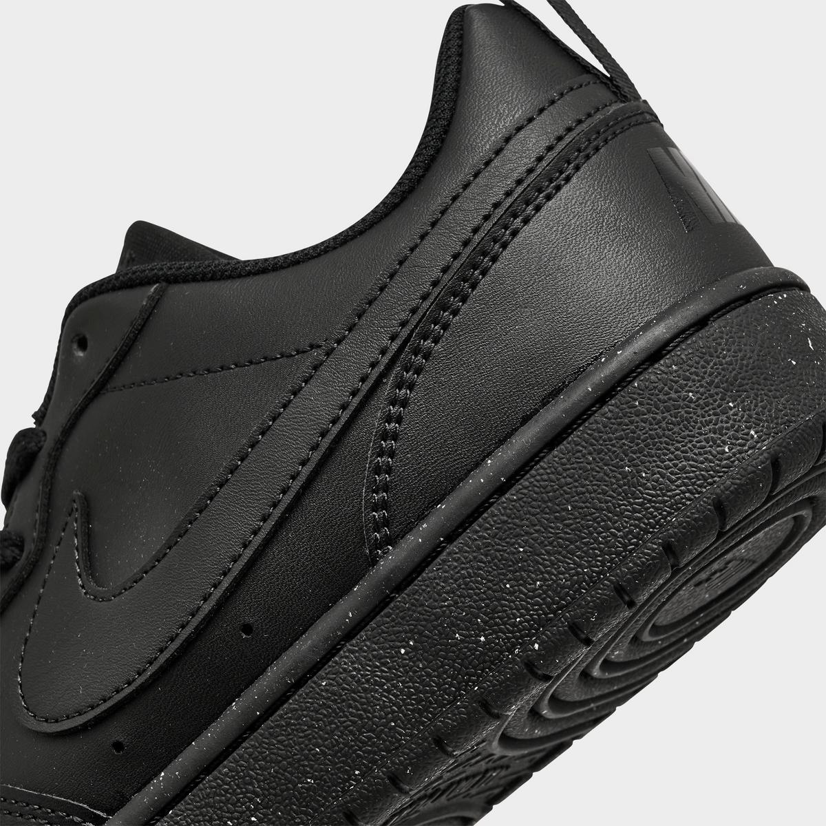 [DV5456-002] GRADE SCHOOL NIKE COURT BOROUGH LOW RECRAFT 'TRIPLE BLACK'