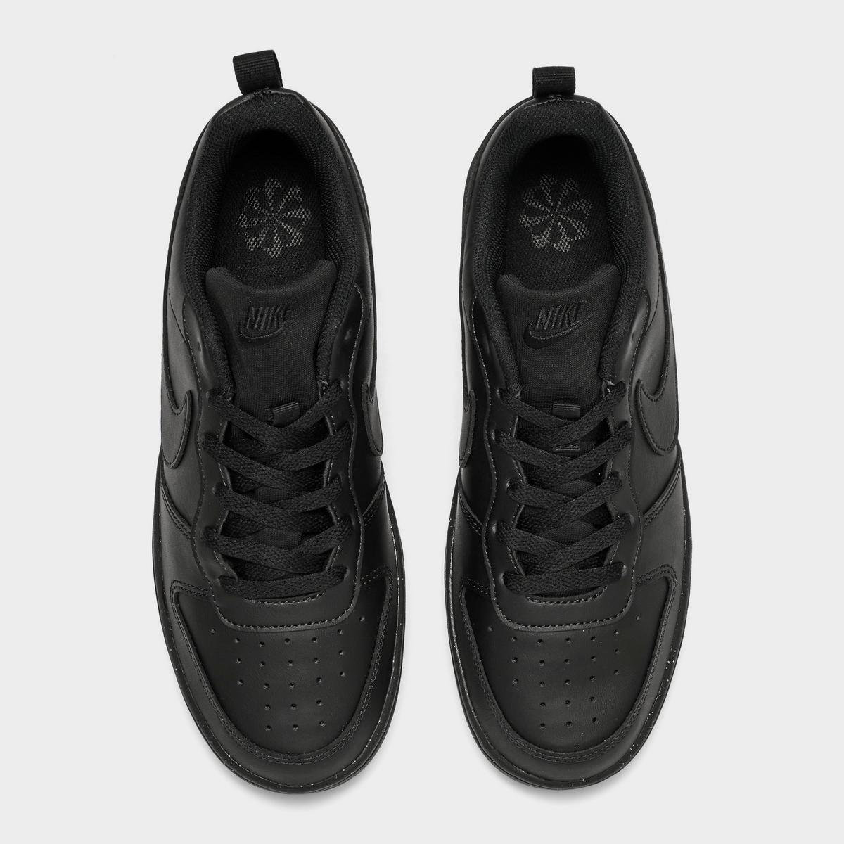 [DV5456-002] GRADE SCHOOL NIKE COURT BOROUGH LOW RECRAFT 'TRIPLE BLACK'