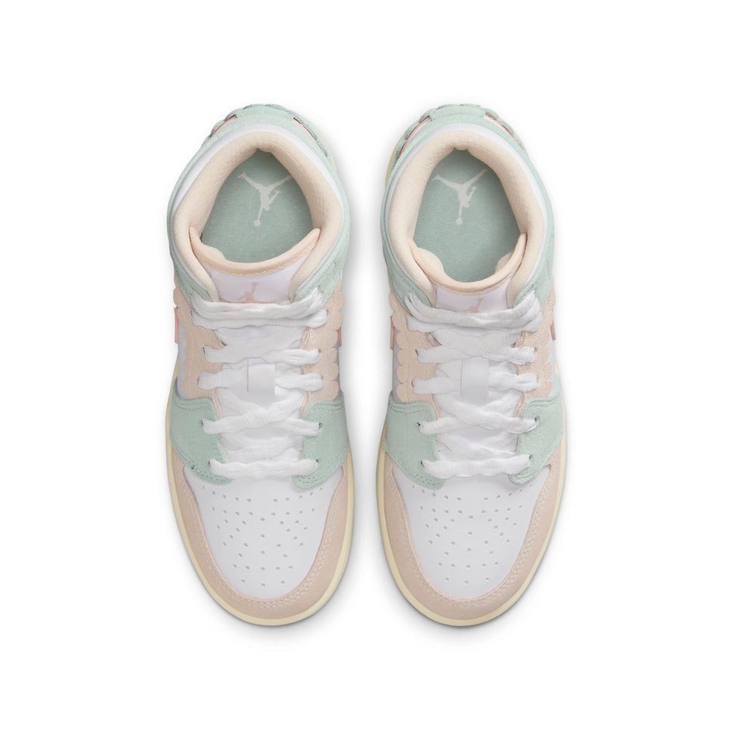 [DZ5361-100] Grade School Air Jordan RETRO 1 MID SE 'PINK OXFORD (GS)'