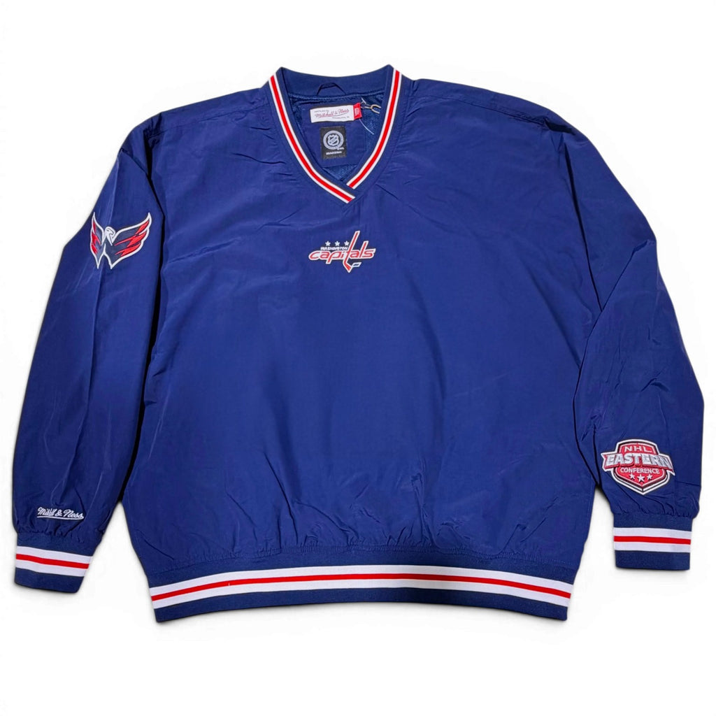 MENS MITCHELL & NESS NHL CLASSIC NYLON PULLOVER CURRENT LOGO CAPITALS