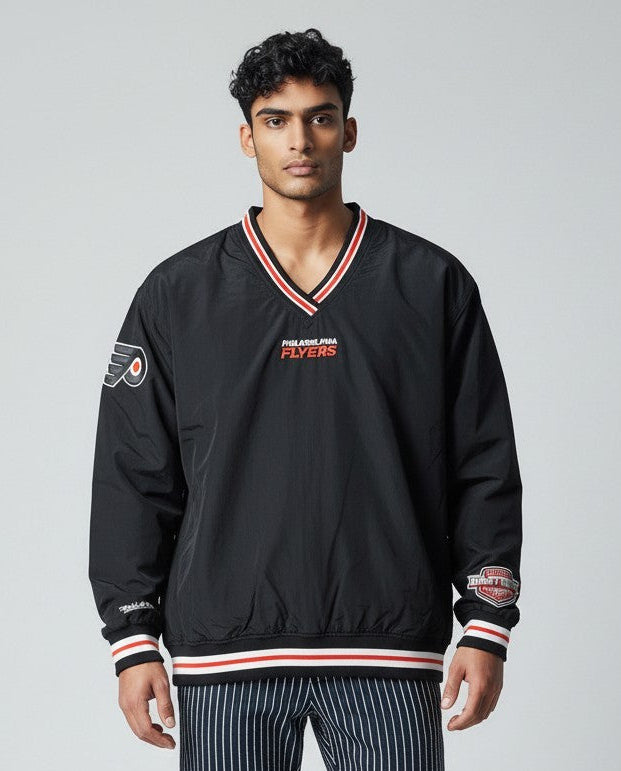 MENS MITCHELL & NESS NHL CLASSIC NYLON PULLOVER CURRENT LOGO FLYERS