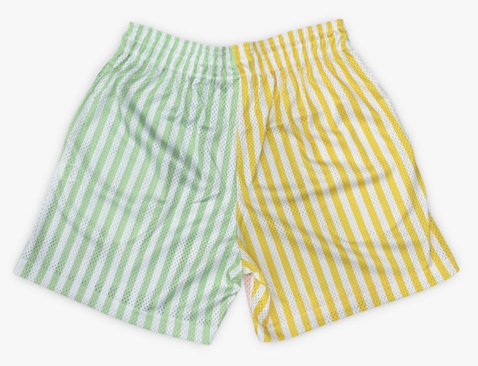 [SHHSRMSH-YELWHT] MENS ERIC EMANUEL EE SHORTS HORIZONTAL STRIPES PATTERN