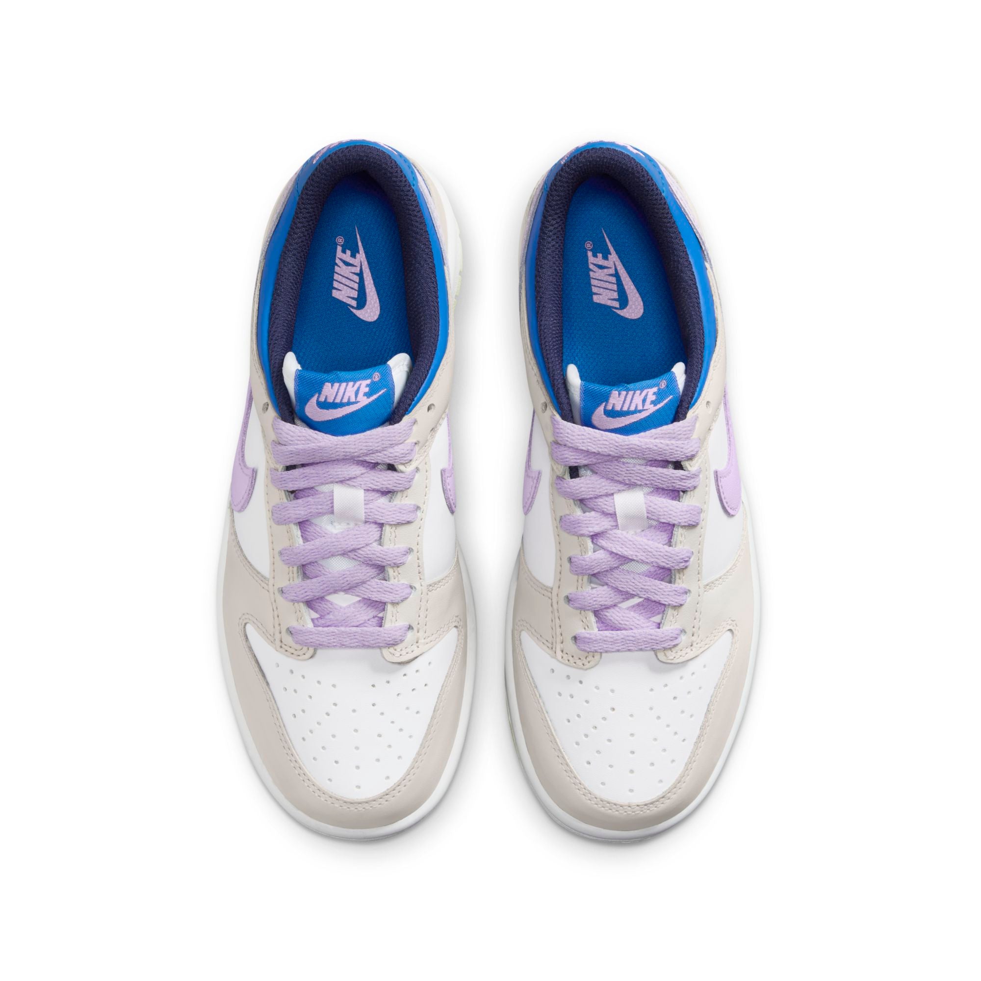 [FB9109-103] Grade School Nike DUNK LOW 'KHAKI BLUE PINK (GS)'