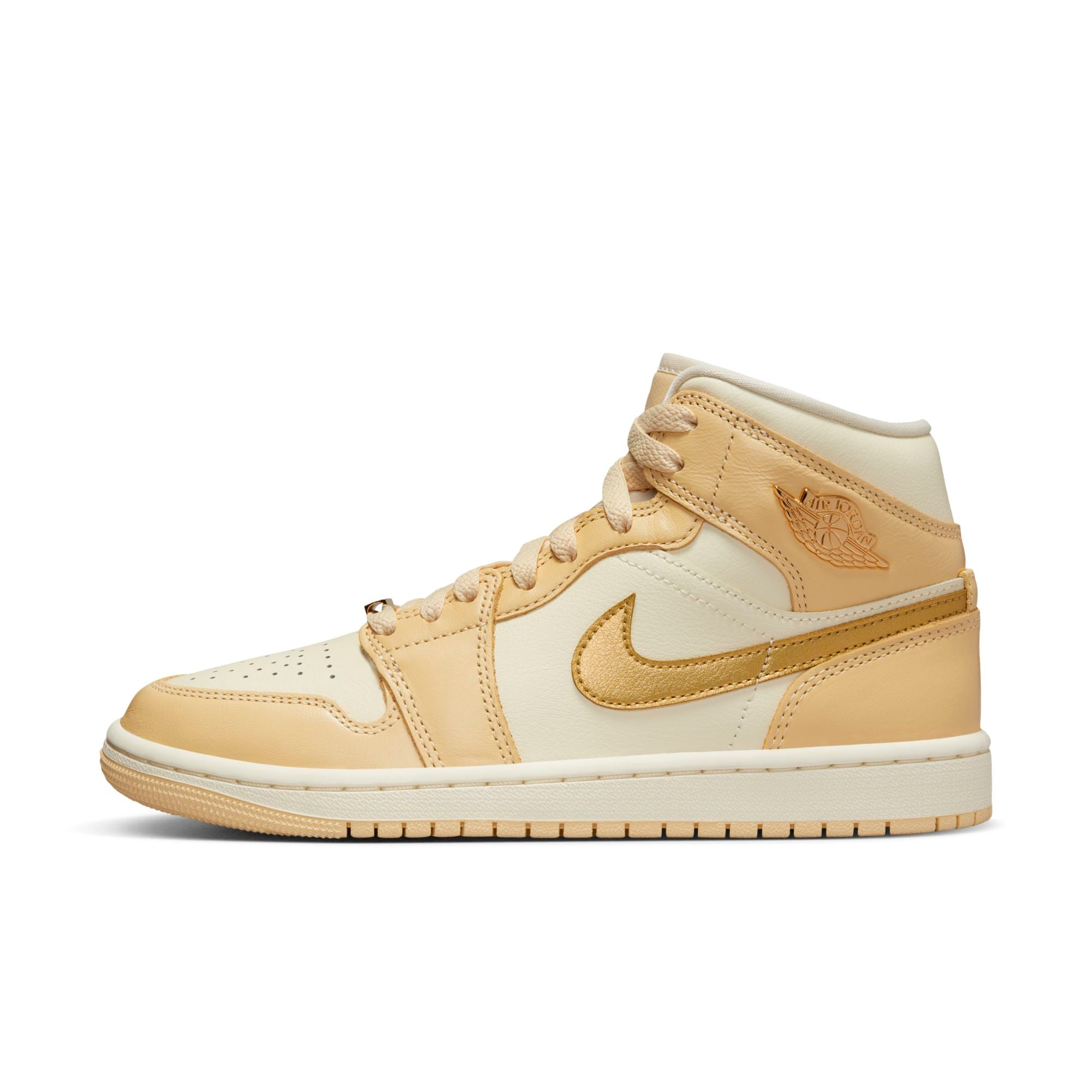 [FB9892-200] Womens Air Jordan Retro 1 Mid SE 'French Vanilla Gold' (W)