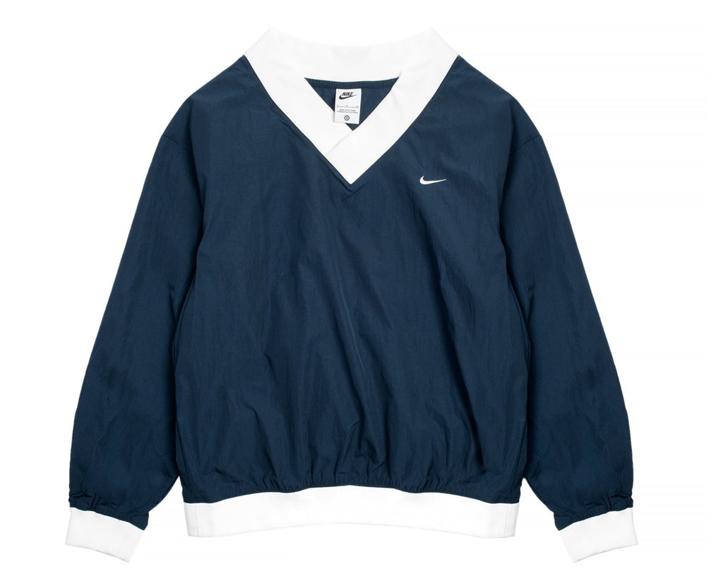 [FV7649-480] Womens Nike SPORTSWEAR ESSENTIAL CONTRAST-TRIM WOVEN V-NECK TOP