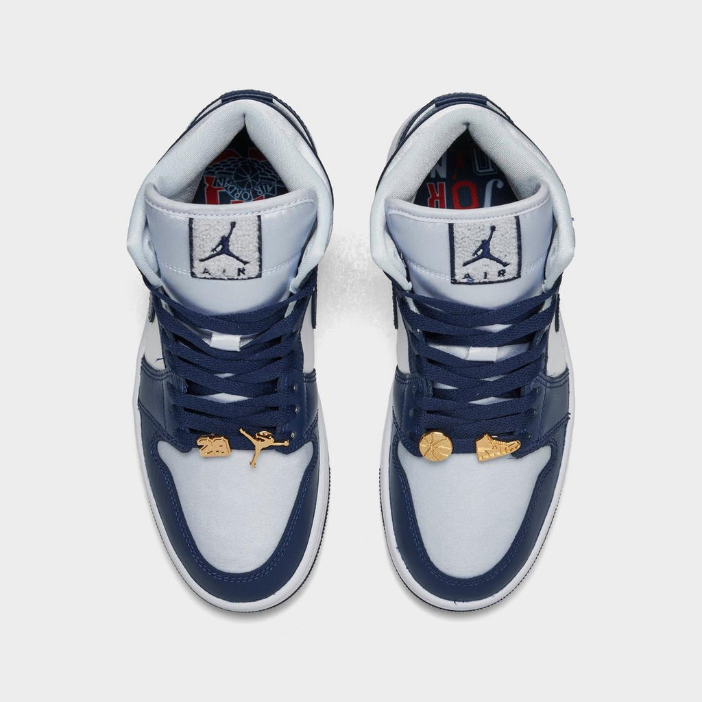 [FZ8777-044] WOMENS AIR JORDAN RETRO 1 MID 'FOOTBALL GREY WHITE MIDNIGHT NAVY'