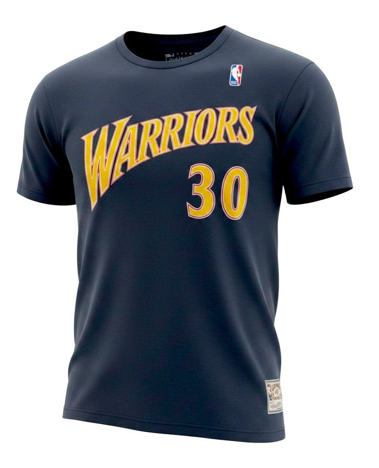 Mens Mitchell & Ness NBA Golden State Warriors Stephen Curry Name & Number Tee