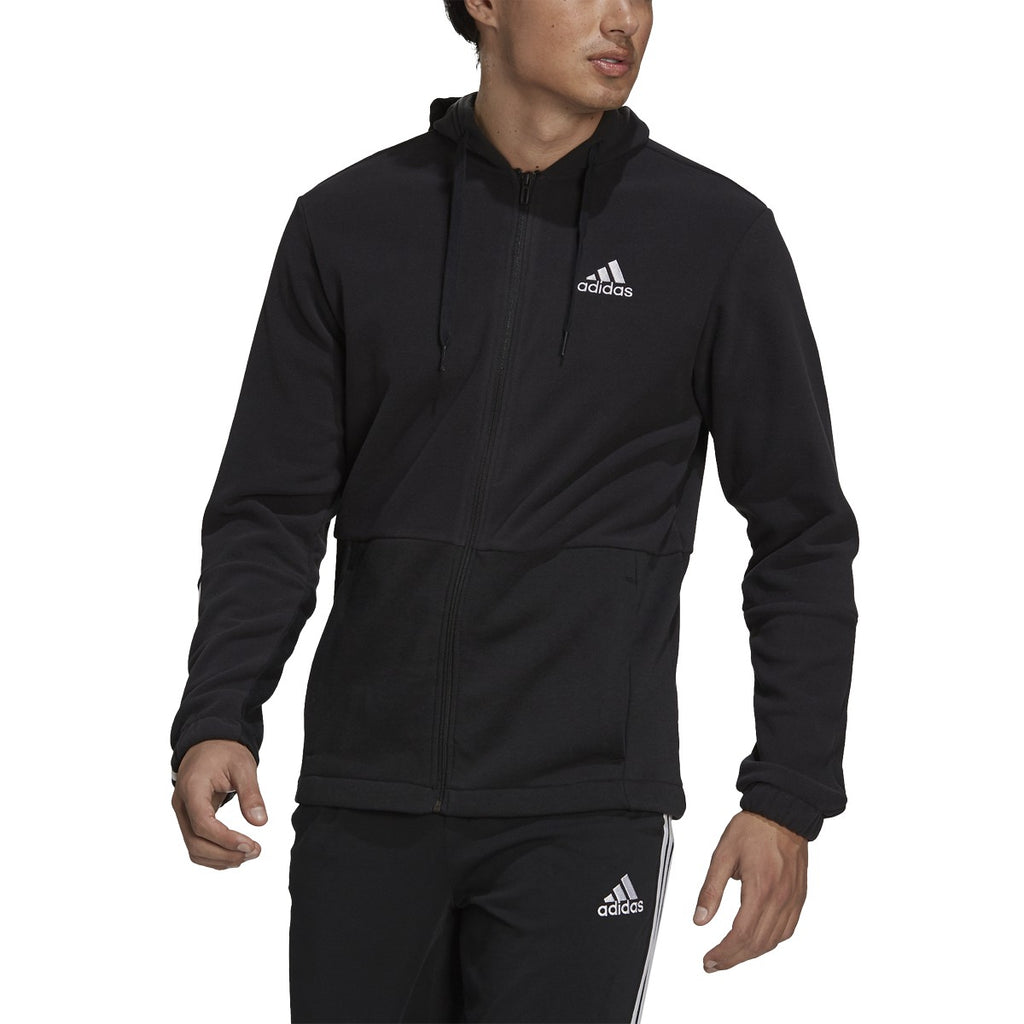 [GV5297] Mens Adidas Essentials Polar Fleece Giant Logo Full-Zip Hoodie