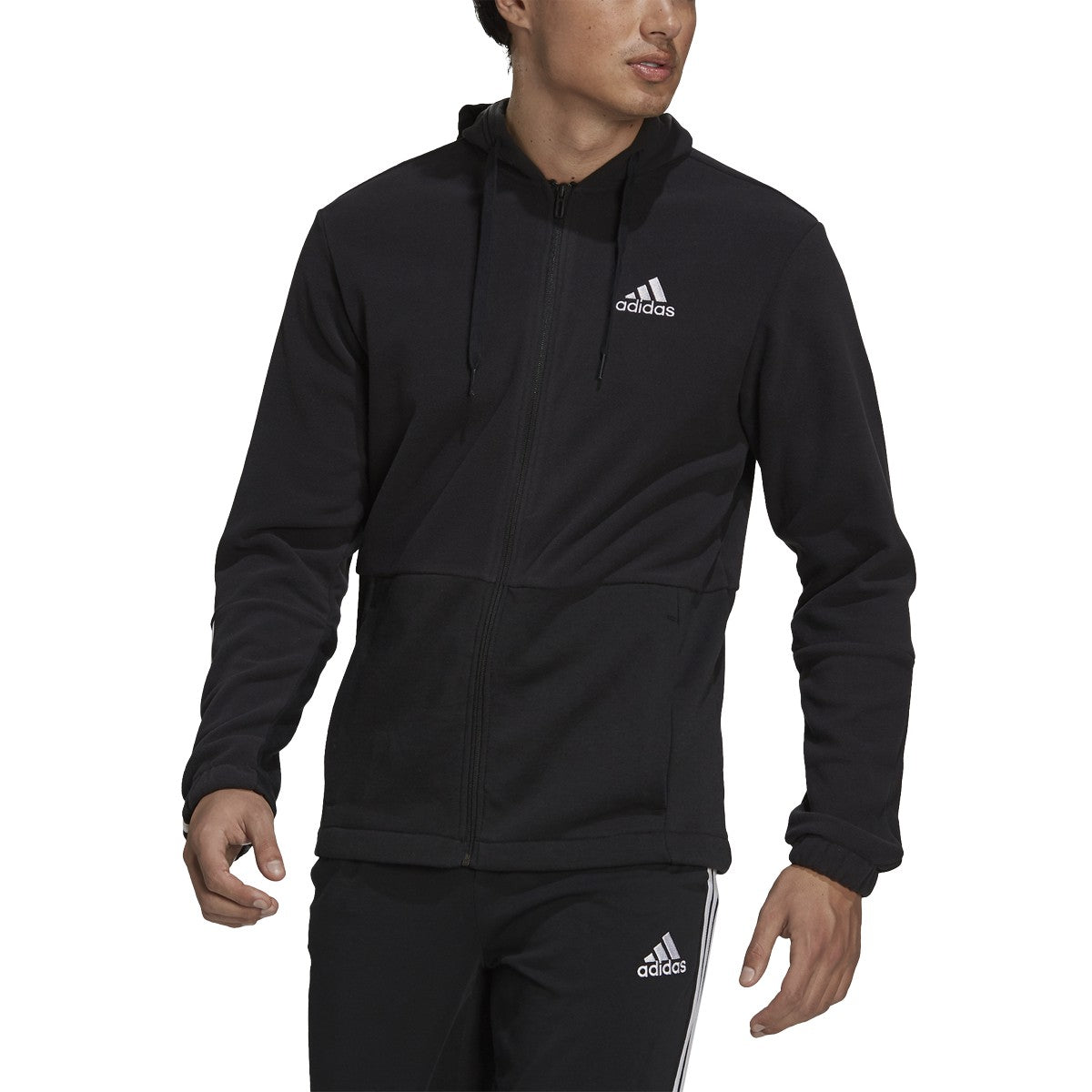 [GV5297] Mens Adidas Essentials Polar Fleece Giant Logo Full-Zip Hoodie