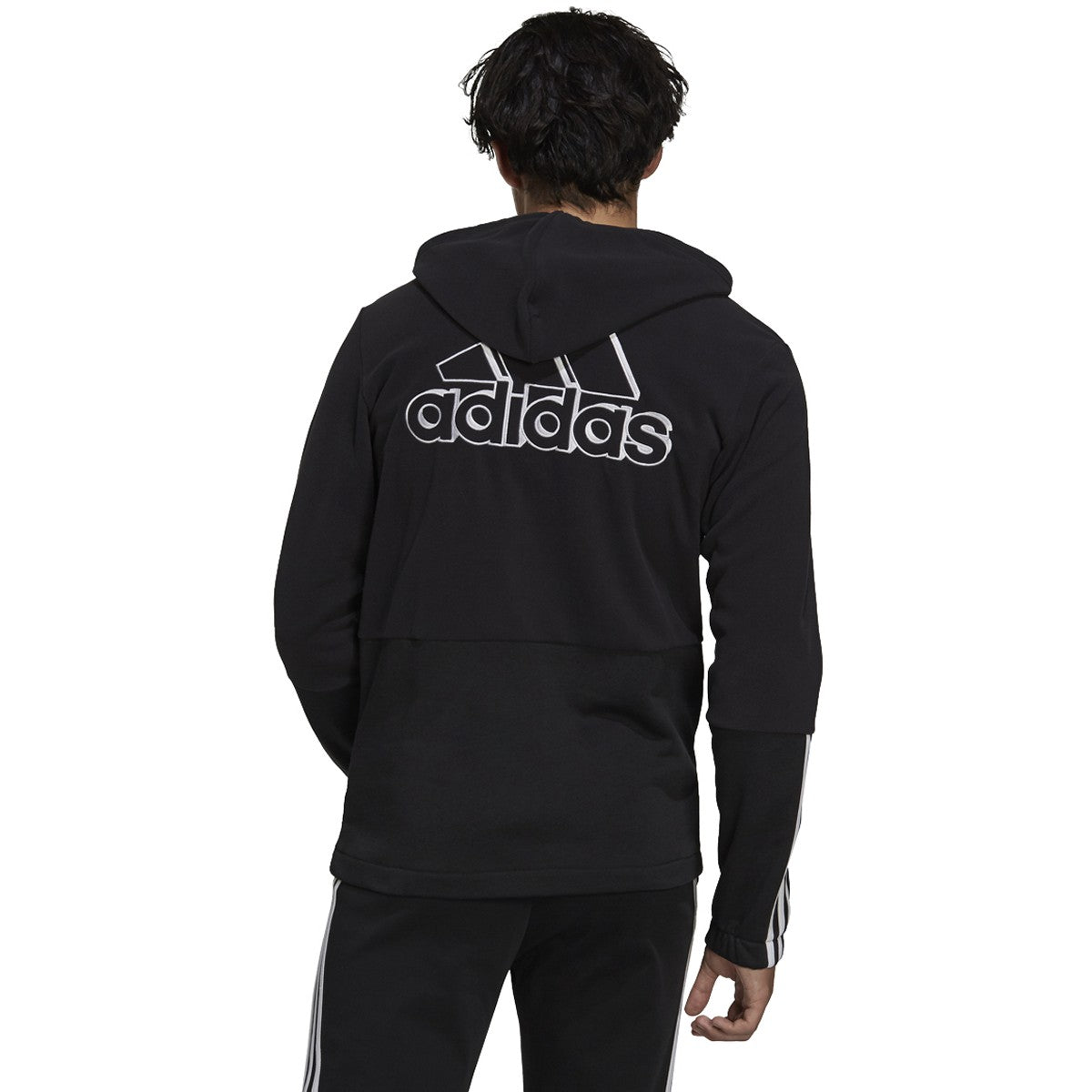 [GV5297] Mens Adidas Essentials Polar Fleece Giant Logo Full-Zip Hoodie