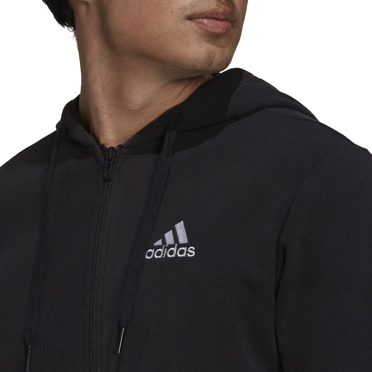 [GV5297] Mens Adidas Essentials Polar Fleece Giant Logo Full-Zip Hoodie