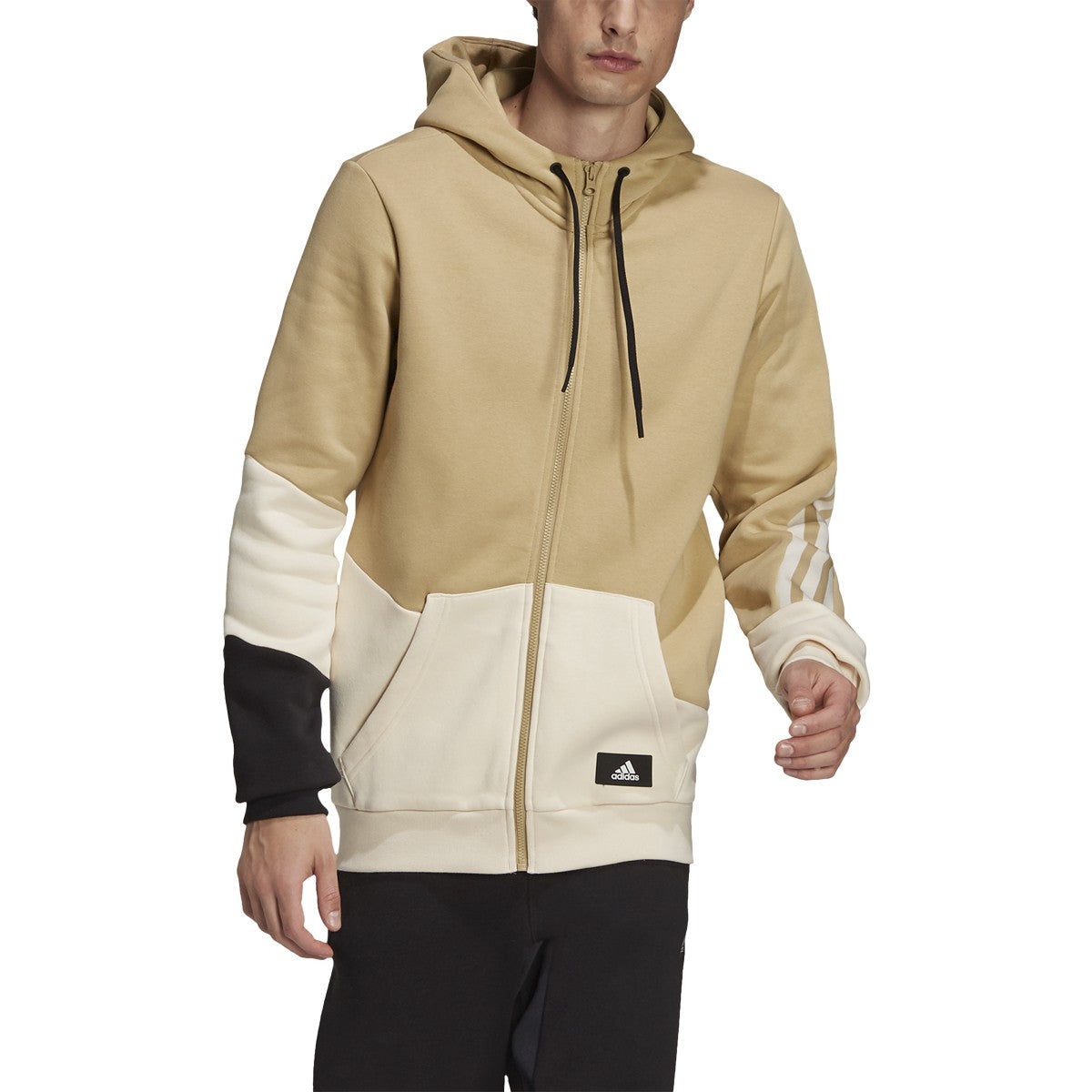 [H39774] Mens Adidas Fleece Colorblock Hoodie