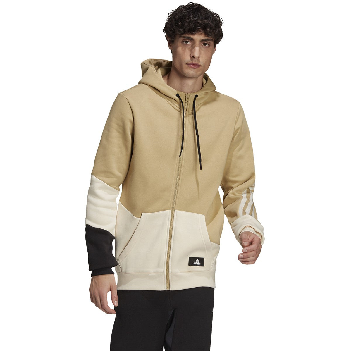 [H39774] Mens Adidas Fleece Colorblock Hoodie