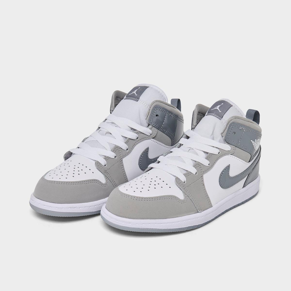 [HF3194-100] PRESCHOOL AIR JORDAN RETRO 1 MID SE 'WHITE COOL GREY'