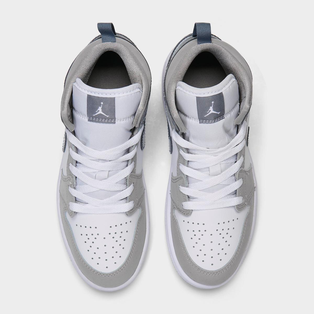 [HF3194-100] PRESCHOOL AIR JORDAN RETRO 1 MID SE 'WHITE COOL GREY'