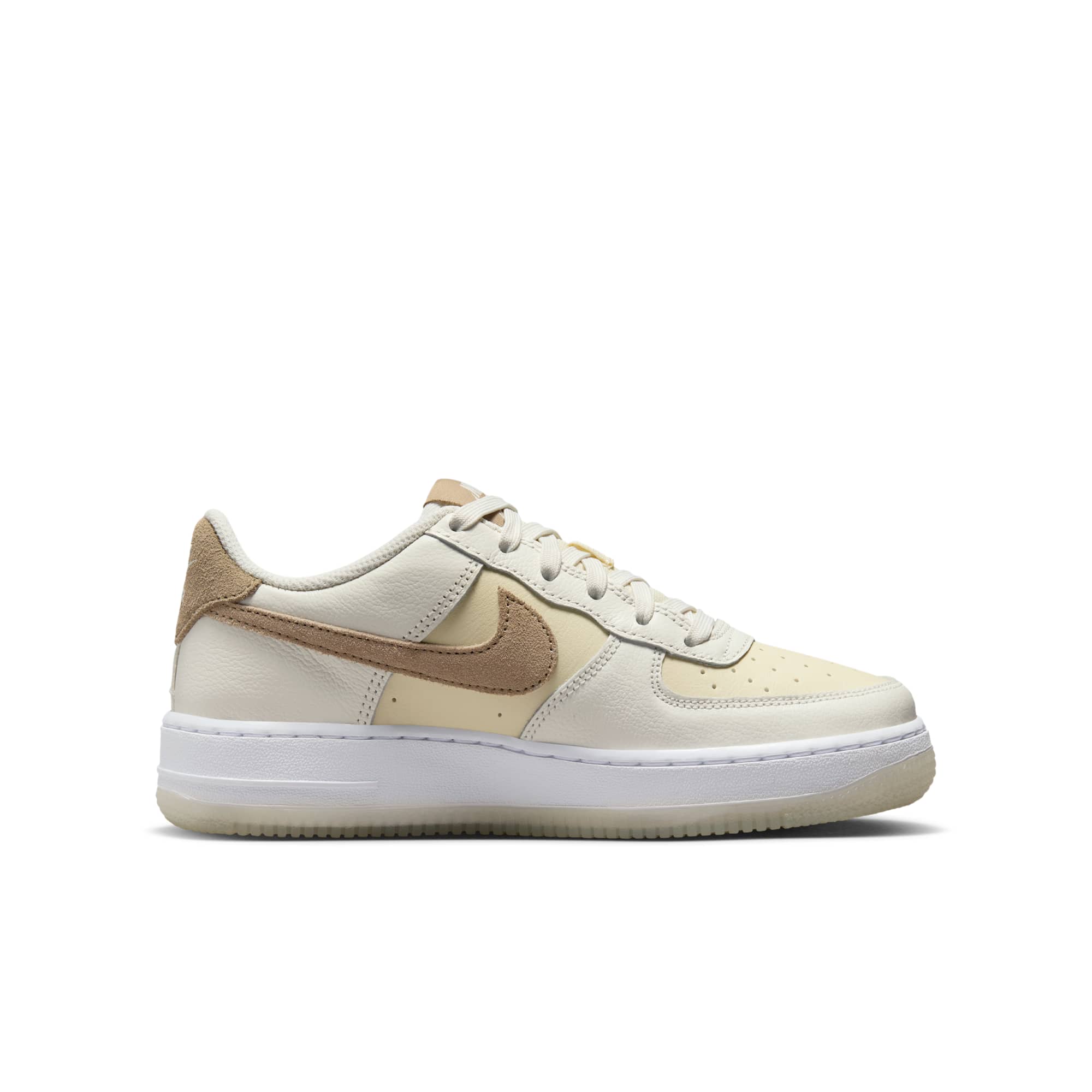 [HF5349-100] GRADE SCHOOL NIKE AIR FORCE 1 LOW LV8 5 'SAIL COCONUT MILK WHITE KHAKI (GS)'