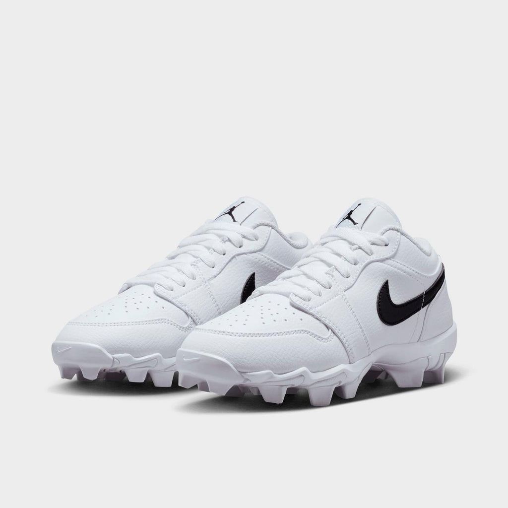 [HF6885-100] GRADE SCHOOL AIR JORDAN RETRO 1 LOW CLEAT 'WHITE BLACK'