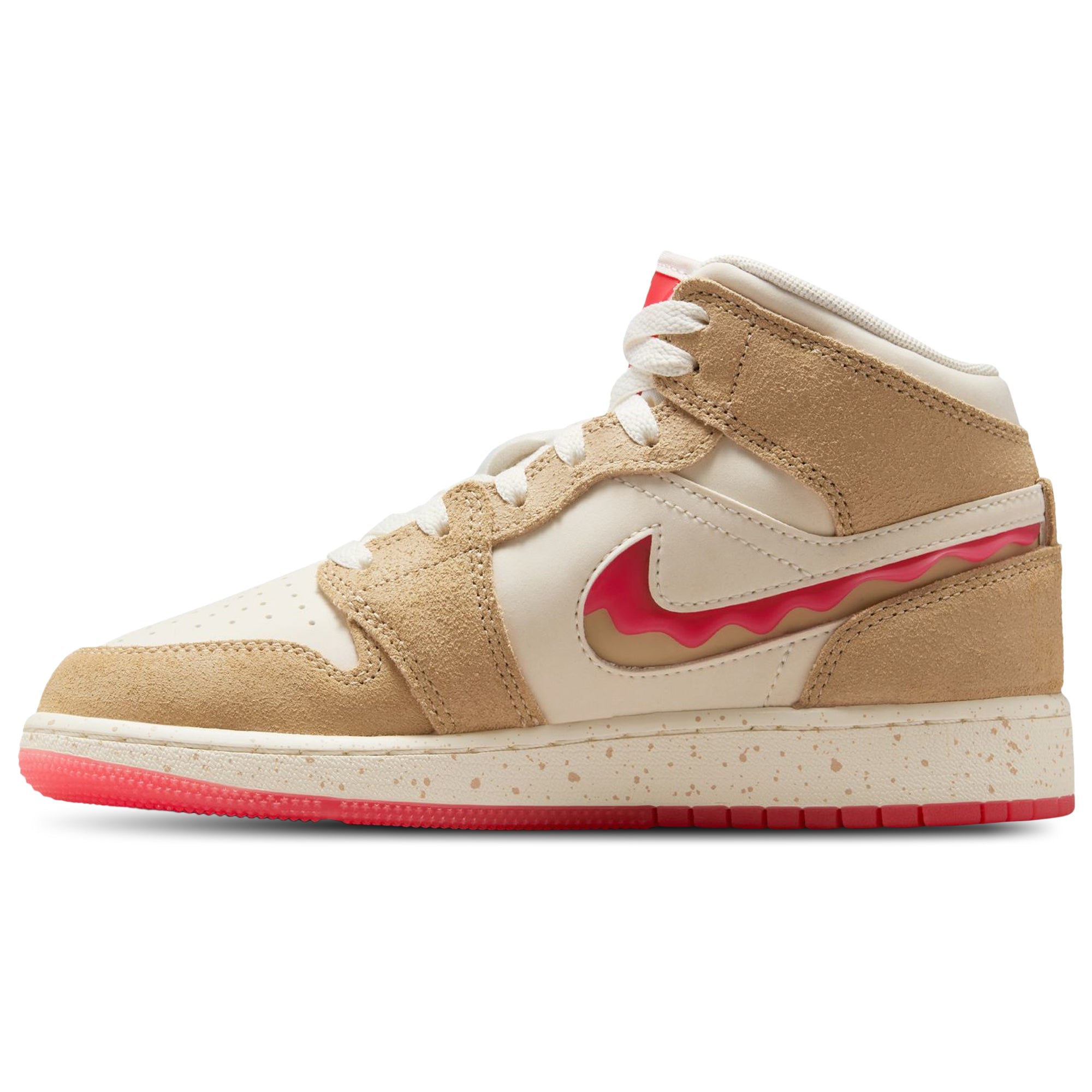 [HJ5958-206] GRADE SCHOOL AIR JORDAN RETRO 1 MID SE 'PEANUT BUTTER & JELLY'