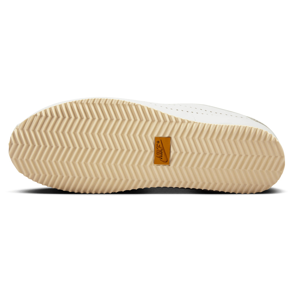 [HQ1841-100] WOMENS NIKE CORTEZ LEATHER 'WHITE BRONZE PERFORATED SWOOSH'