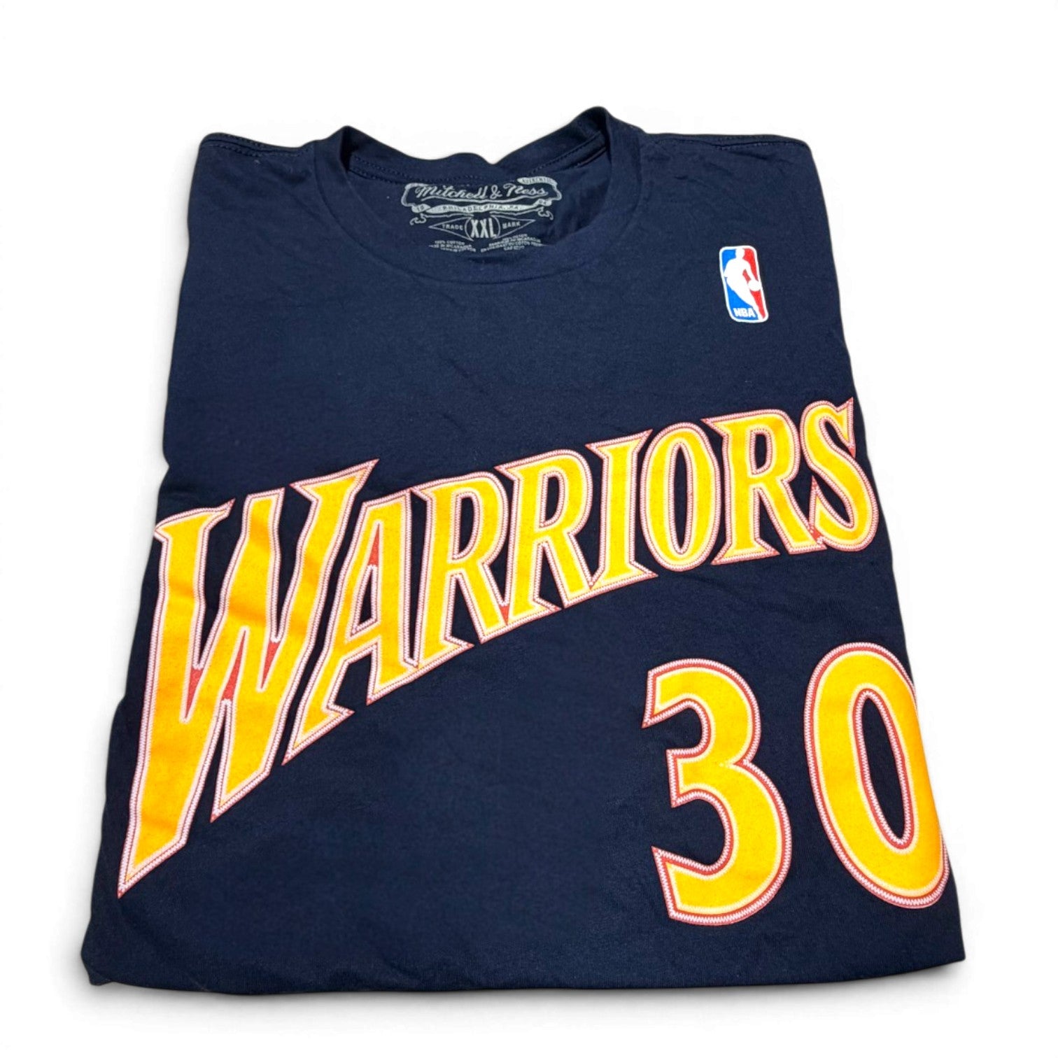 Mens Mitchell & Ness NBA Golden State Warriors Stephen Curry Name & Number Tee
