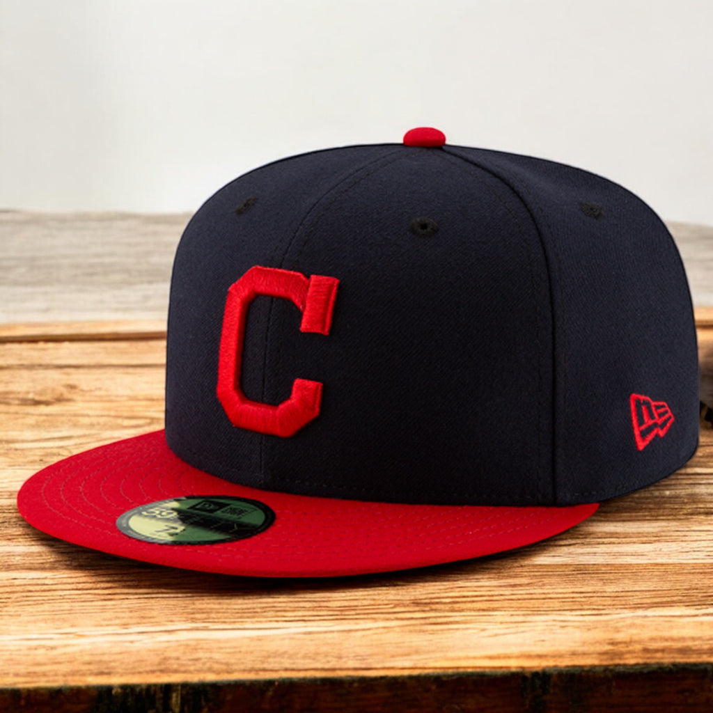 [70458576] Mens New Era MLB 59Fifty Authentic Fitted Cap - Cleveland Indians