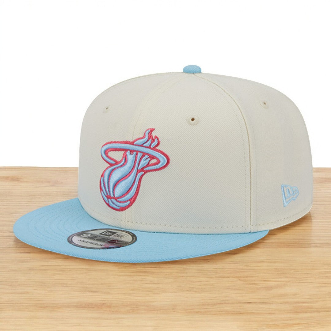 [60321642] Mens New Era NBA MIAMI HEAT 5950 2 TONE FITTED - BEIGE/SKY BLUE