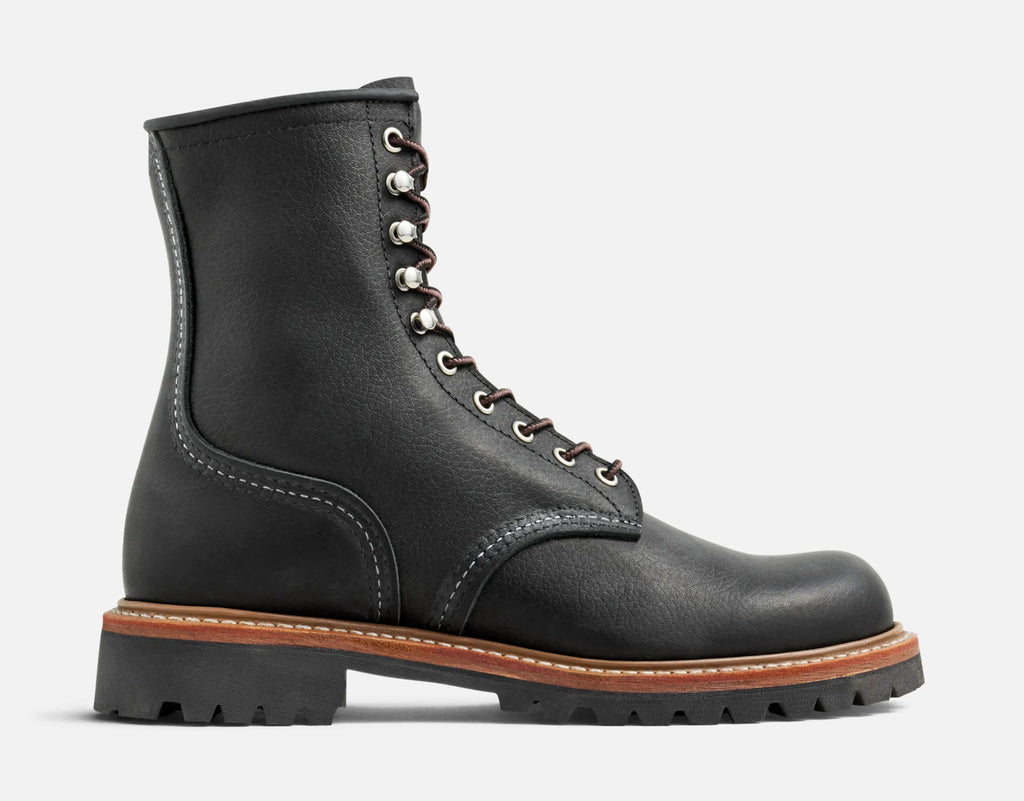 [4501] MENS RED WING LOGGER IN BLACK OIL SLICK LEATHER