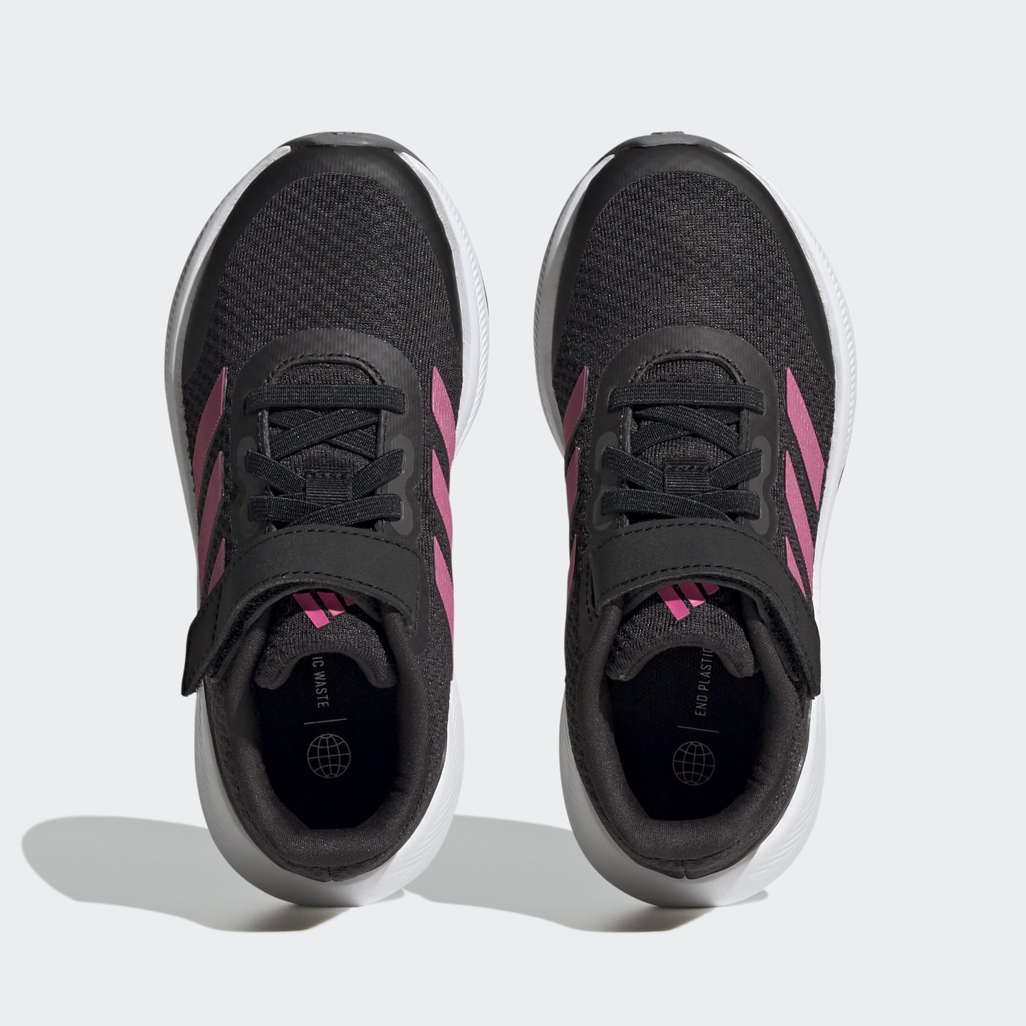 [HP5875] YOUTH ADIDAS RUNFALCON 3.0 ELASTIC LACE TOP STRAP 'CORE BLACK PULSE MAGENTA GREY SIX (GS)'