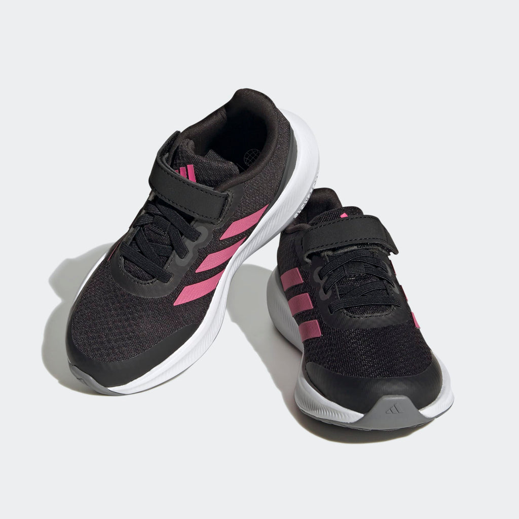 [HP5875] YOUTH ADIDAS RUNFALCON 3.0 ELASTIC LACE TOP STRAP 'CORE BLACK PULSE MAGENTA GREY SIX (GS)'