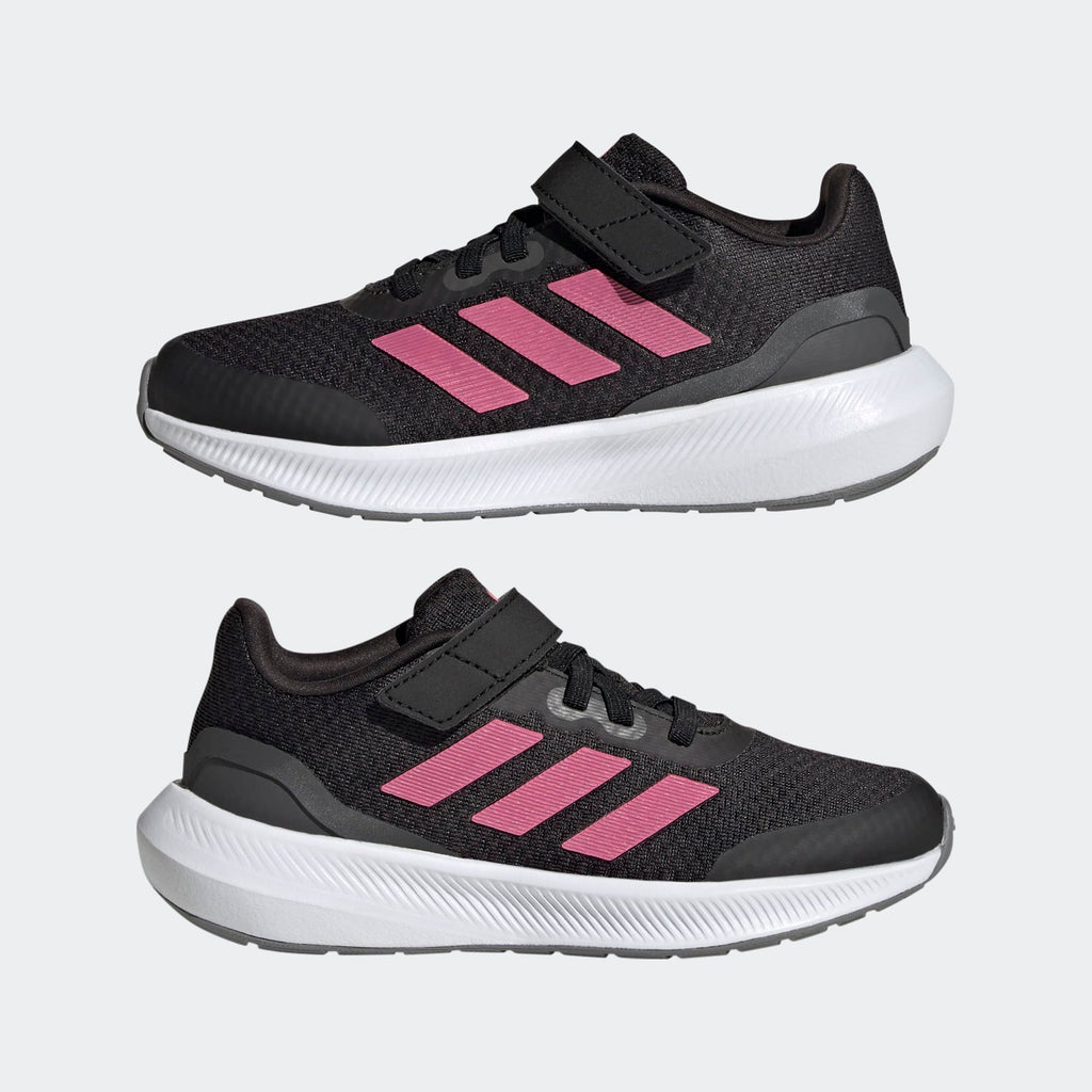 [HP5875] YOUTH ADIDAS RUNFALCON 3.0 ELASTIC LACE TOP STRAP 'CORE BLACK PULSE MAGENTA GREY SIX (GS)'