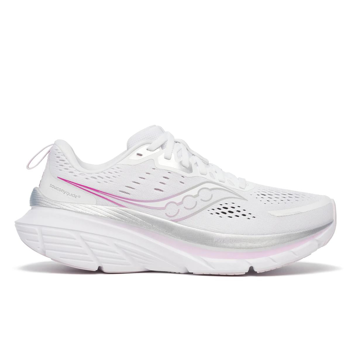 [S10998-160] WOMENS SAUCONY GUIDE 18 'WHITE/FUSCHIA'