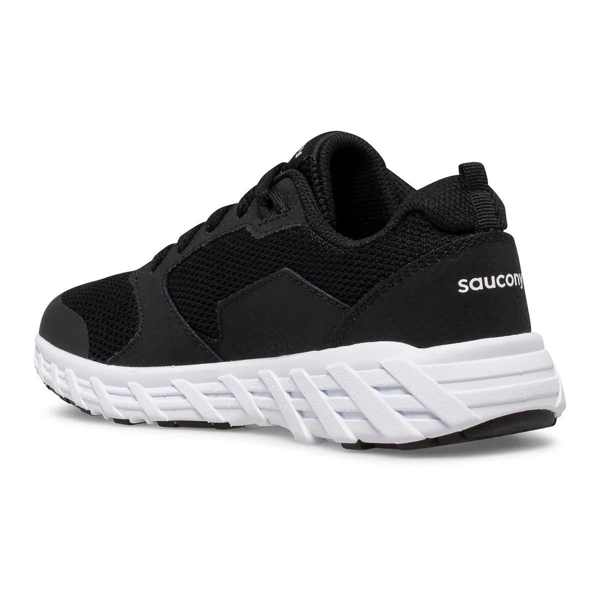 [SK265582-WIDE] PRESCHOOL SAUCONY WIND 2.0  'WIDE WIDTH' 'BLACK/WHITE'