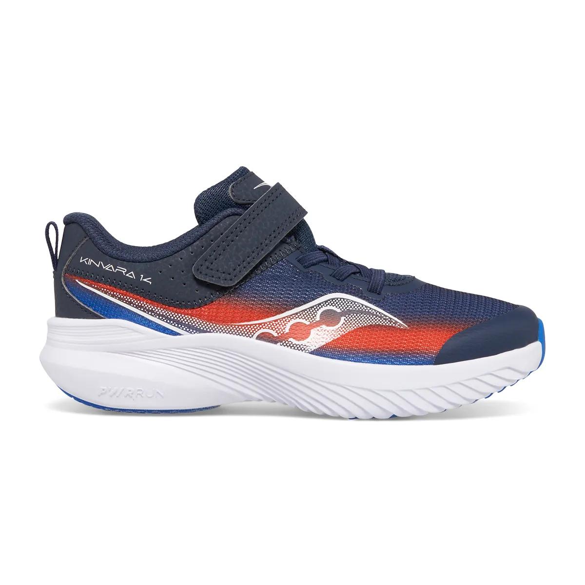 [SK267644-WIDE] PRESCHOOL SAUCONY KINVARA 14 A/C (WIDE WIDTH) 'NAVY/RED'