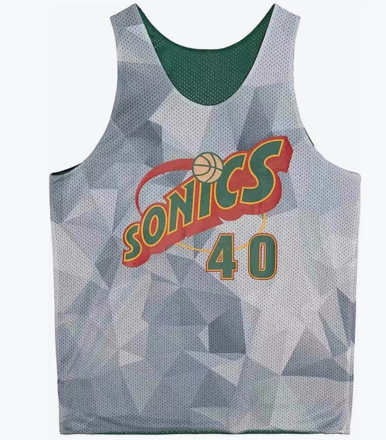 MENS MITCHELL & NESS REVERSIBLE MESH TANK SUPERSONICS SHAWN KEMP