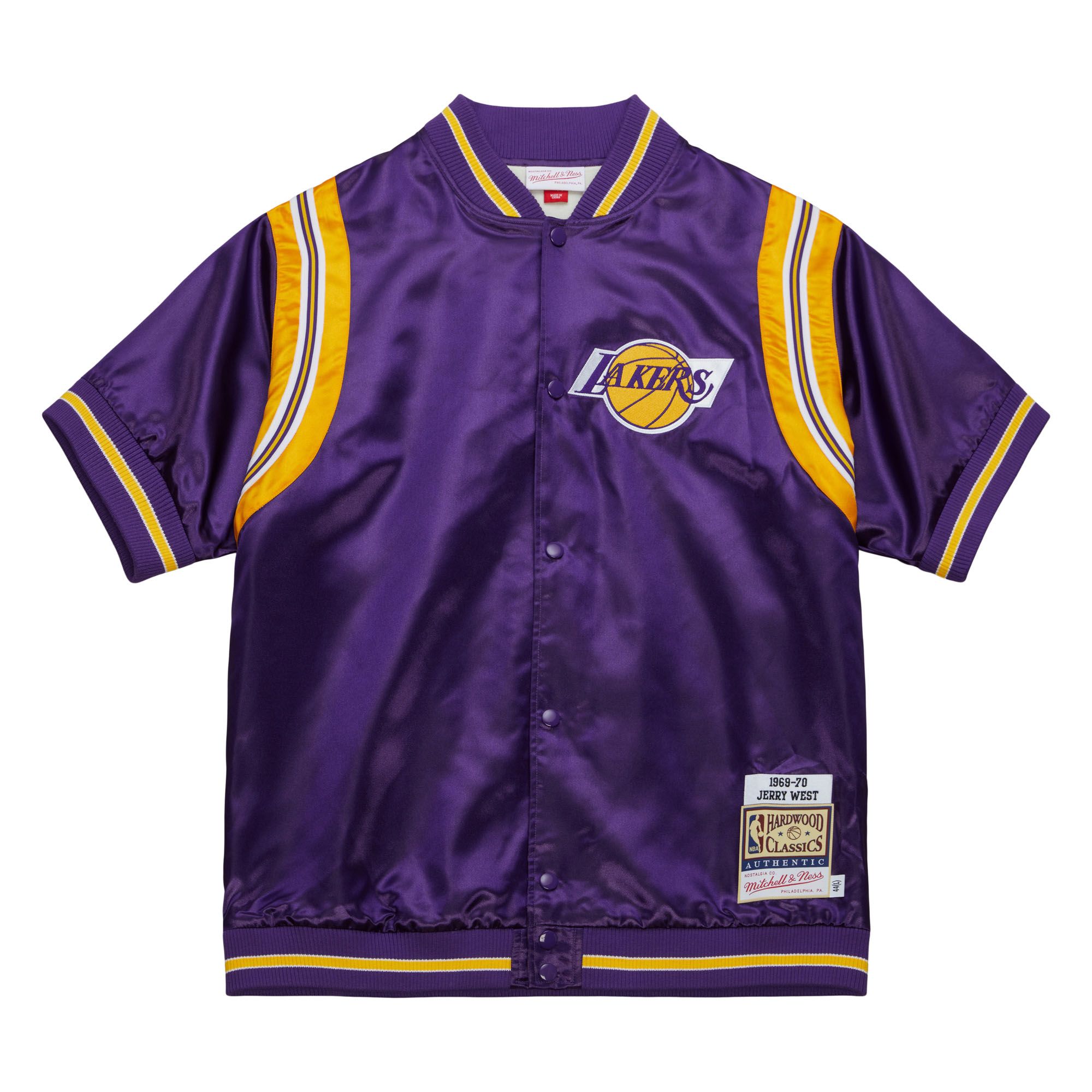 MENS MITCHELL & NESS NBA SHOOTING SHIRT LAKERS 1969 JERRY WEST