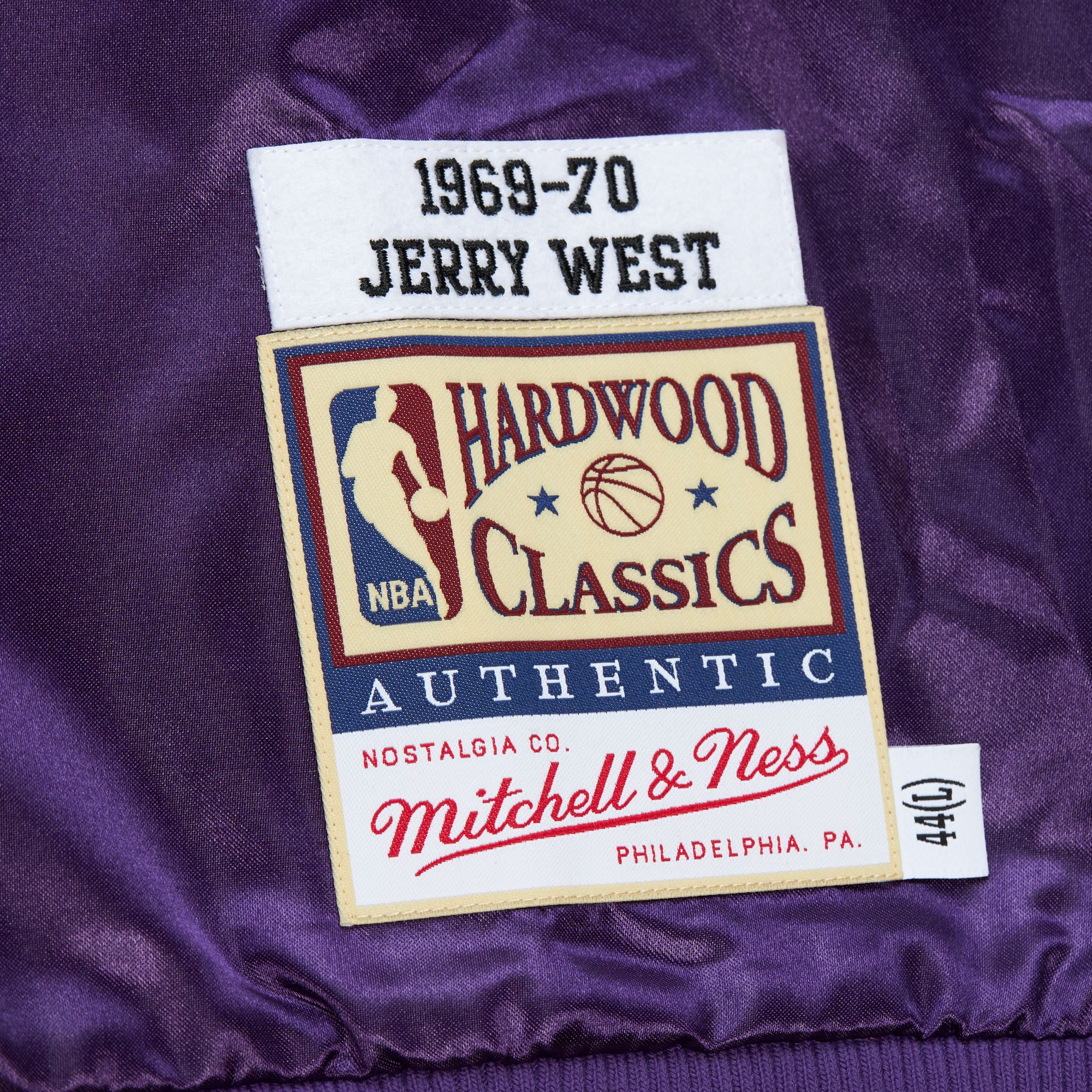 MENS MITCHELL & NESS NBA SHOOTING SHIRT LAKERS 1969 JERRY WEST