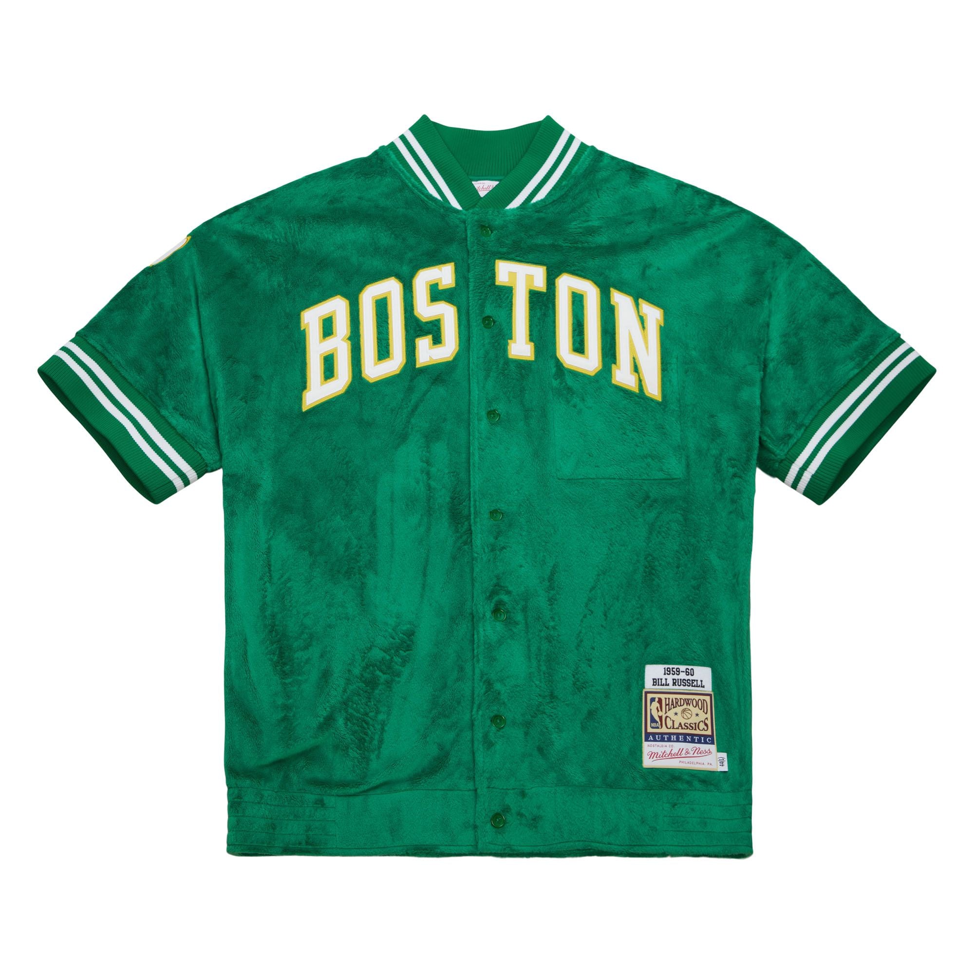 MENS MITCHELL & NESS NBA SHOOTING SHIRT CELTICS 1959 BILL RUSSELL