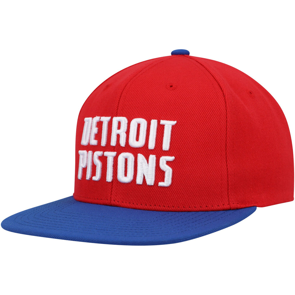 MENS MITCHELL & NESS NBA CORE BASIC SNAPBACK PISTONS - RED-ROYAL
