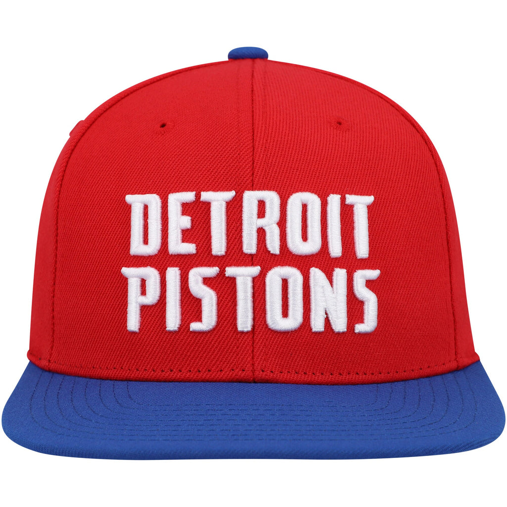 MENS MITCHELL & NESS NBA CORE BASIC SNAPBACK PISTONS - RED-ROYAL
