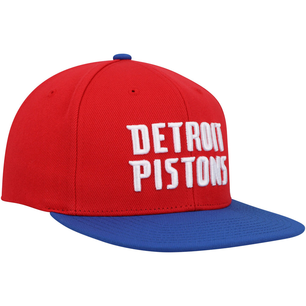 MENS MITCHELL & NESS NBA CORE BASIC SNAPBACK PISTONS - RED-ROYAL