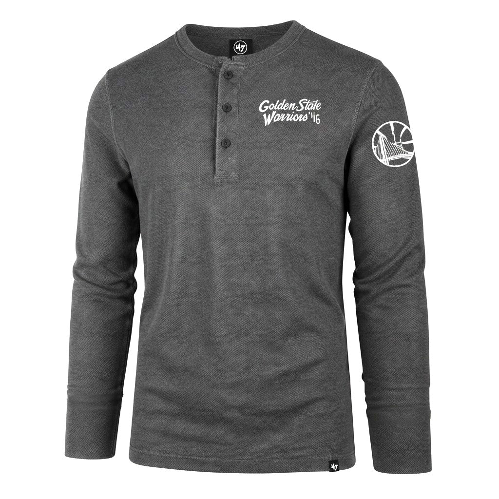 [336981] MENS 47 BRAND NBA GOLDEN STATE WARRIORS LONG SLEEVE 3 BUTTON