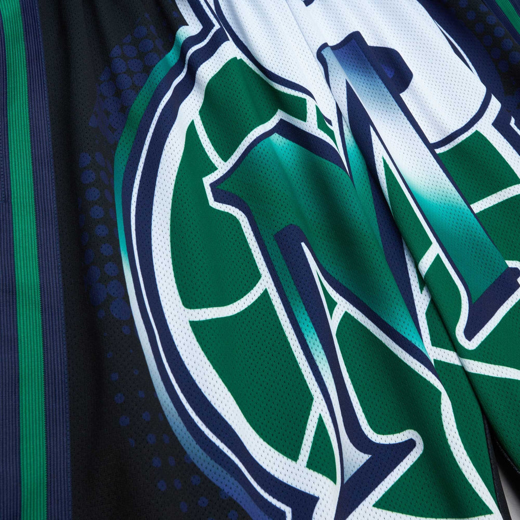 MENS MITCHELL & NESS NBA BIG FACE 7.0 FASHION SHORTS MAVERICKS