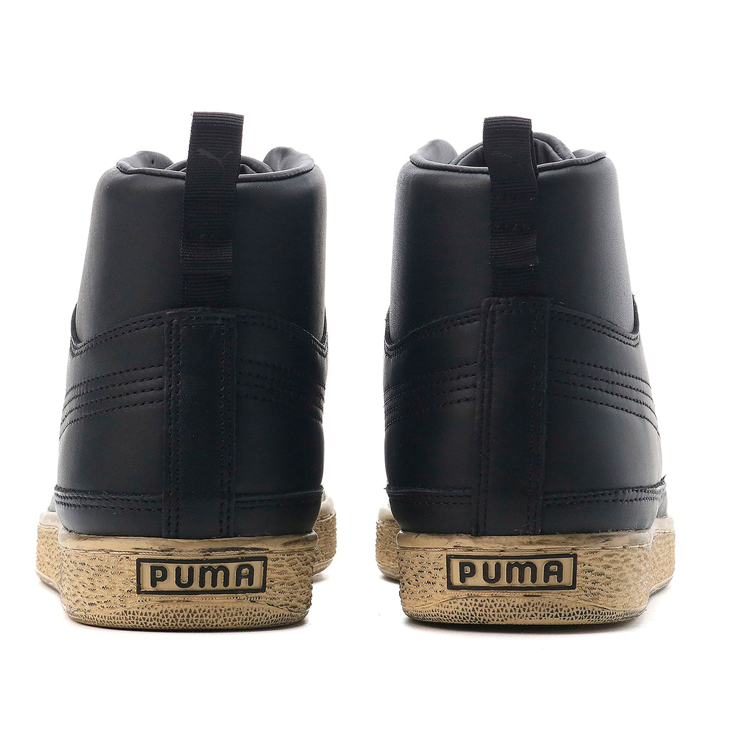 [382156-01] Mens PUMA SUEDE MID 'RHUIGI DISTRESSED BLACK'