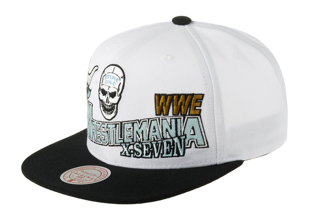 [HS8297-WRTWHIT] MENS MITCHELL & NESS WWE 17 SNAPBACK WRESTLEMANIA