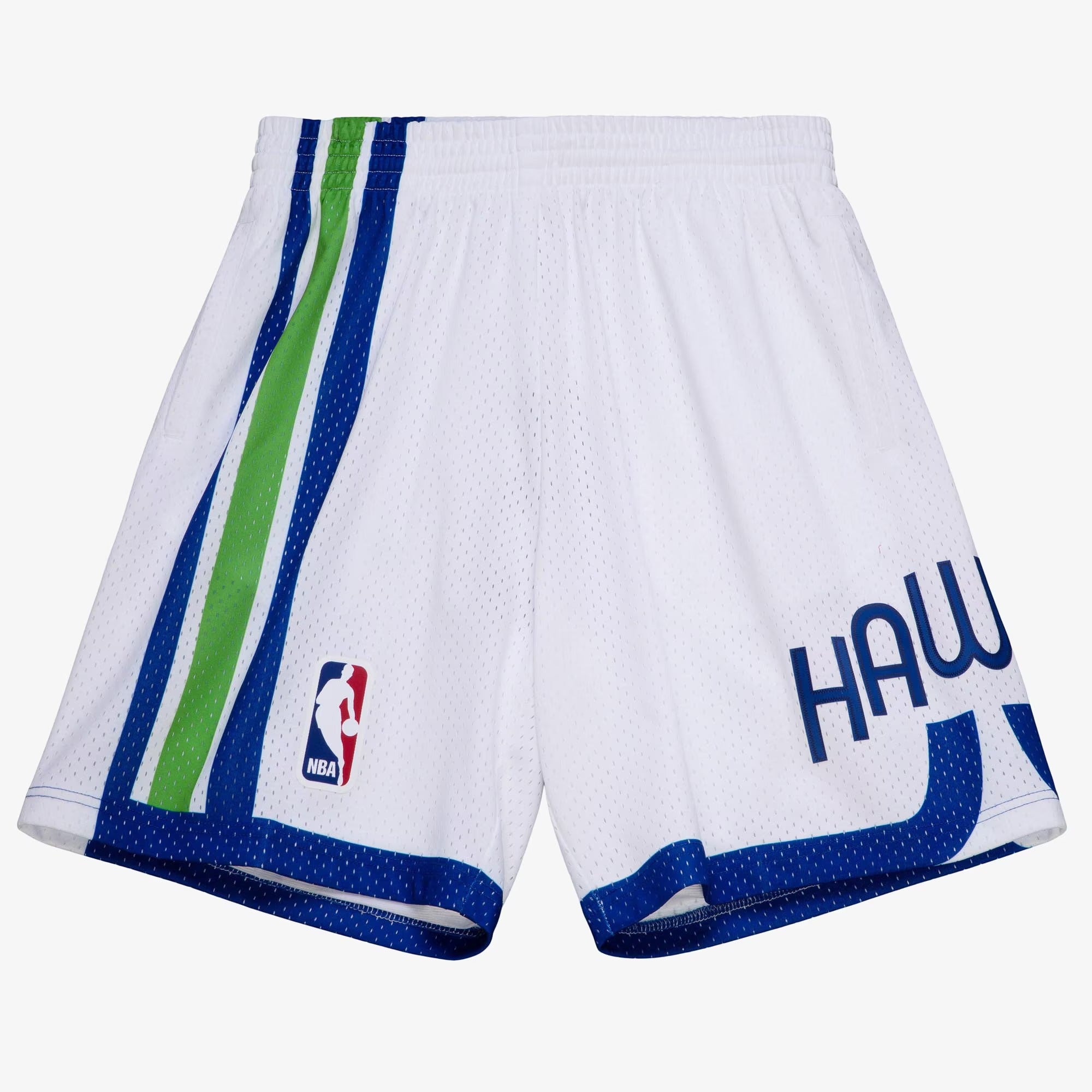 MENS MITCHELL & NESS NBA WHITE SHORTS HAWKS 1970