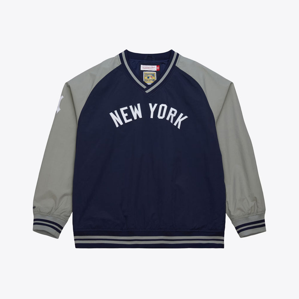 MENS MITCHELL & NESS MLB NYLON PULLOVER JACKET VINTAGE LOGO YANKEES