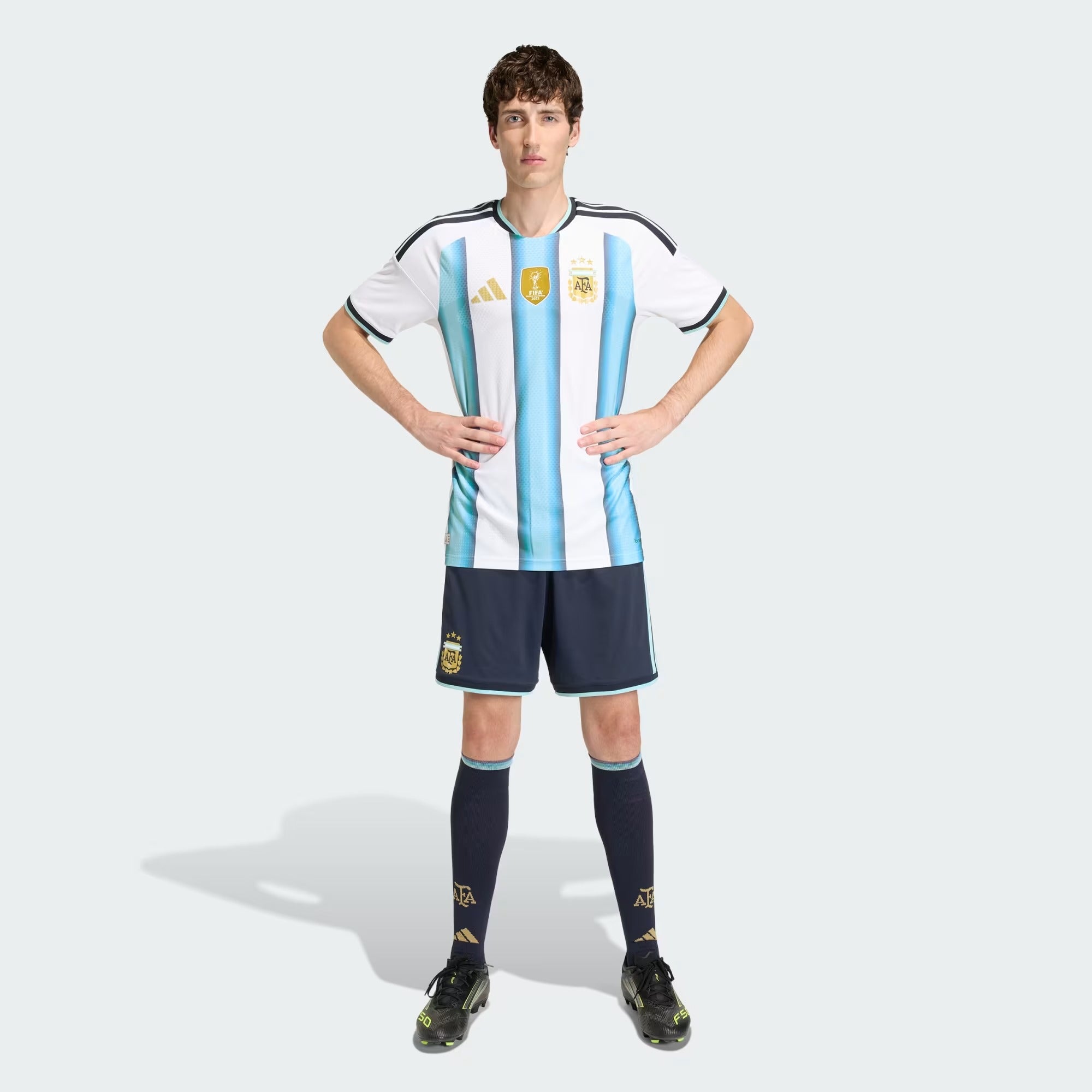 [JM5898] MENS ADIDAS AFA ARGENTINA HOME AUTHENTIC SHORTS - NTNAVY/ICEBLU