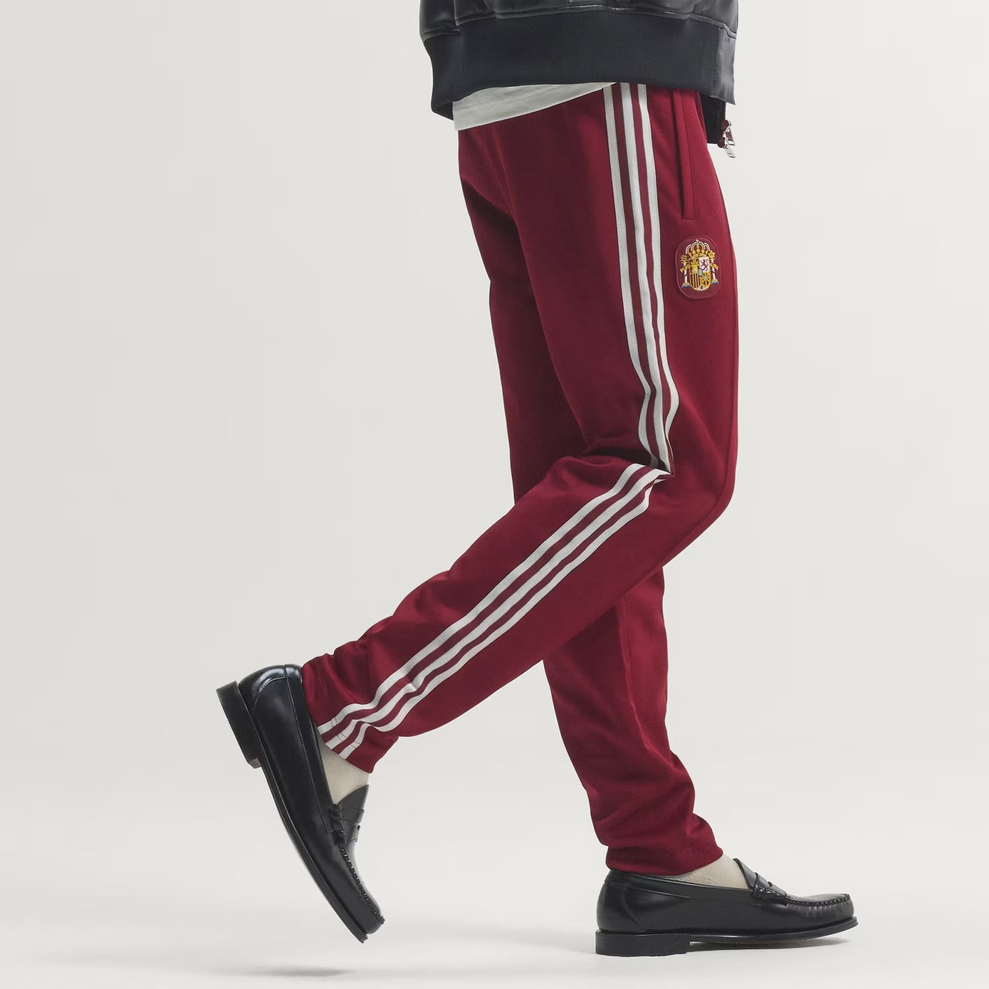 [JZ2255] MENS ADIDAS FEF SPAIN ORIGINALS TRACK PANTS - TEAM COLL BURGUNDY