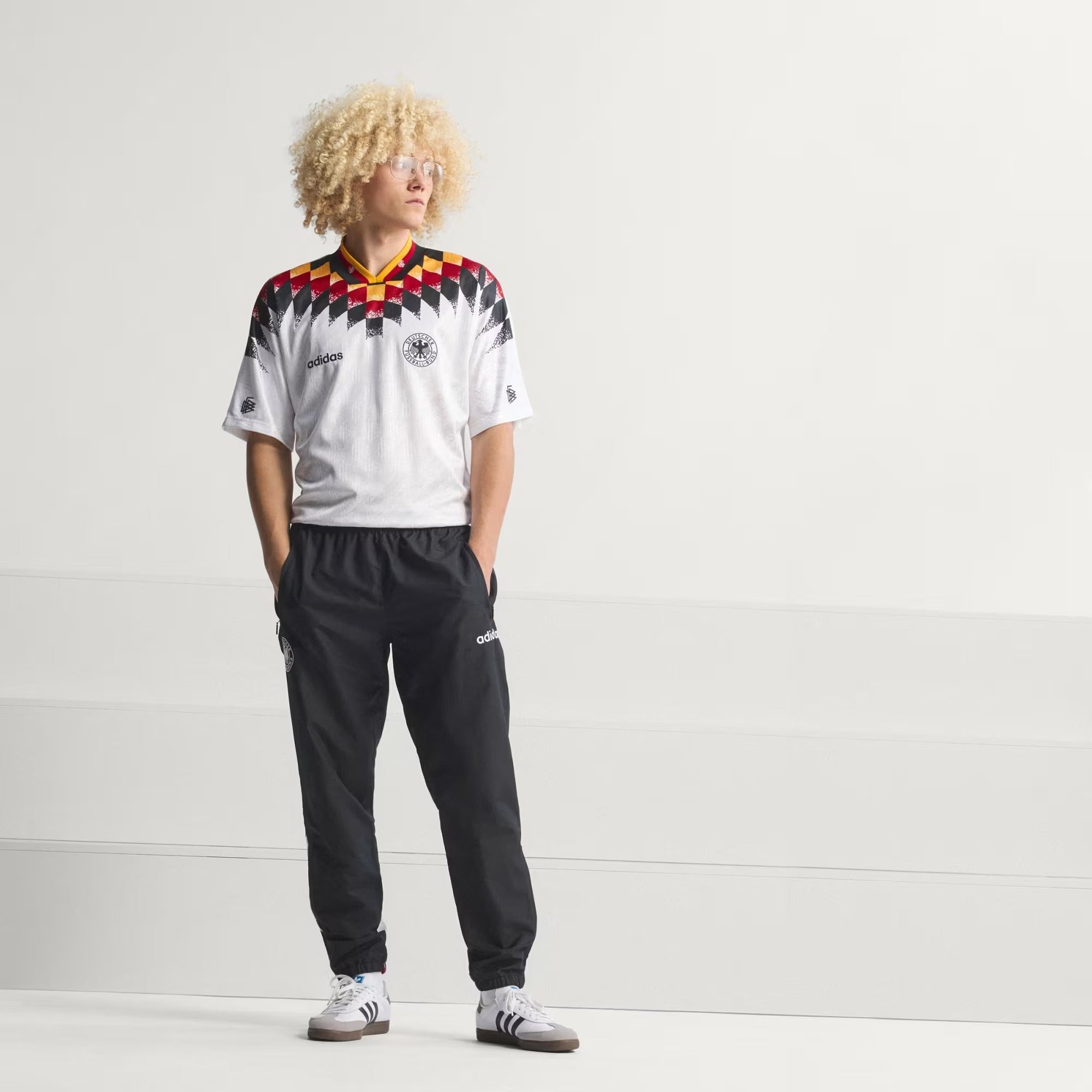 [JW8808] MENS ADIDAS DFB GERMANY TRACK PANTS 1994 - BLACK