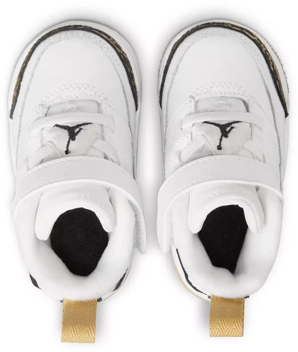 [HJ9965-100] TODDLERS AIR JORDAN SPIZIKE LOW 'WHITE METALLIC GOLD SAIL BLACK'